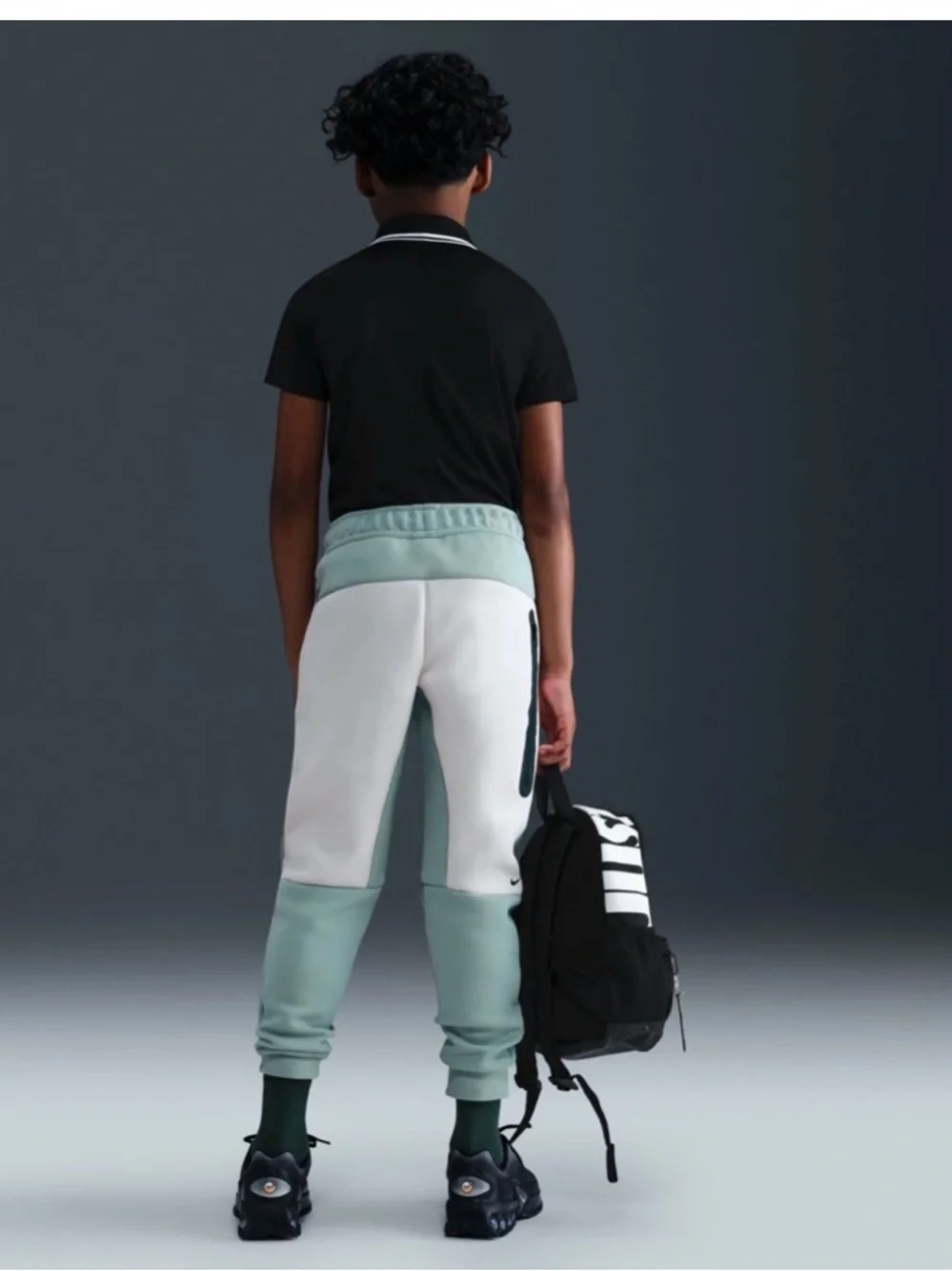 Nike Kids' Tech Fleece Joggers- Dust Sage/Lt Or Brwn/Black